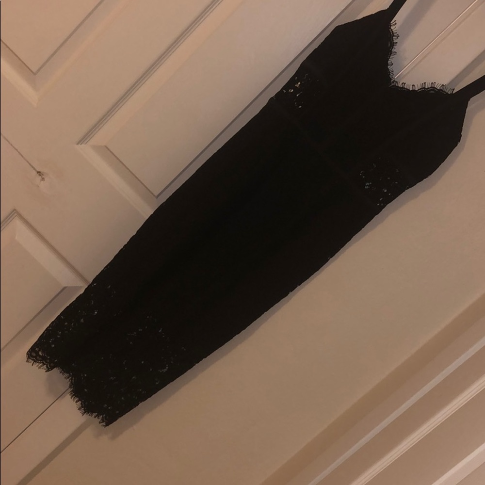 Express black lace midi dress